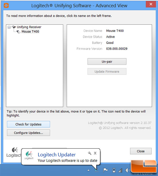 logitech receiver software